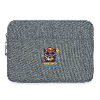 Stay Cute Stay Cool Bear Graphic - Laptop bag 15" - heather grey - Front