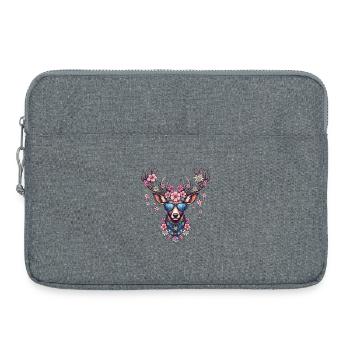 Trachtenshirt Damen Trachten T-Shirt Hirsch weiß - Laptop bag 15" - heather grey - Front