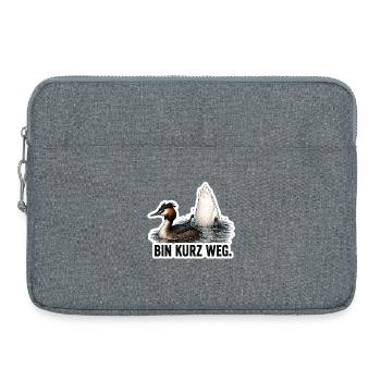 Bin kurz weg – Vogel Motiv - Laptoptasche 15" - Grau meliert - Vorne