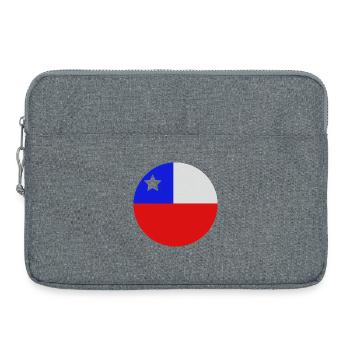 Runde chilenische Flagge - Laptoptasche 15" - Grau meliert - Vorne