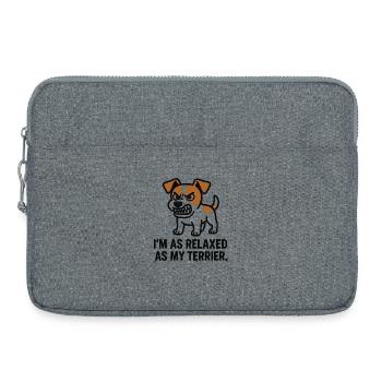 Relaxed Terrier Saying - Laptop bag 15" - heather grey - Front