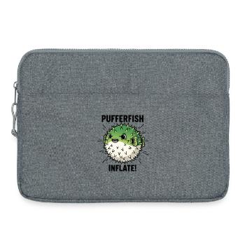 Globe Fish Danger Inflation Schwarzer Kugelfisch - Laptoptasche 15" - Grau meliert - Vorne