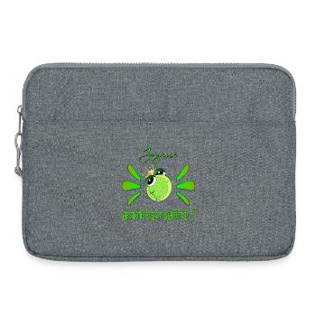 Joyeux anniversaire Grenouille - Sacoche pour ordinateur portable 15 pouces - gris chiné - Devant