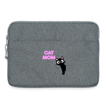 Cat Mom Shirt for Real Cat Lovers Cat - Laptop bag 15" - heather grey - Front