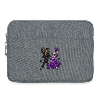 Gnu und Zebra im temperamentvollen Flamenco - Laptoptasche 15" - Grau meliert - Vorne