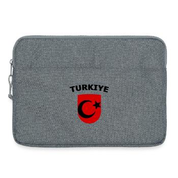 Rotes Türkei Schildemblem Halbmondstern - Laptoptasche 15" - Grau meliert - Vorne