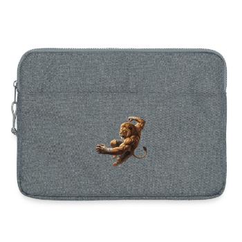 Lion en saut - Sacoche pour ordinateur portable 15 pouces - gris chiné - Devant