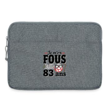 j'ai 83 ans / cadeau 83 ans / t-shirt 83 ans - Sacoche pour ordinateur portable 15 pouces - gris chiné - Devant