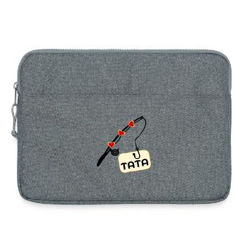 Fishing Rod Fisherman Dad - Laptop bag 15" - heather grey - Front