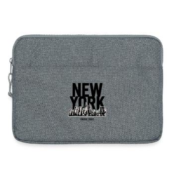 Silhouette urbaine: skyline et ponts - Sacoche pour ordinateur portable 15 pouces - gris chiné - Devant