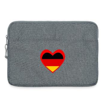 Rotes Deutschland Herzflagge – Liebe und Stolz - Sacoche pour ordinateur portable 15 pouces - gris chiné - Devant