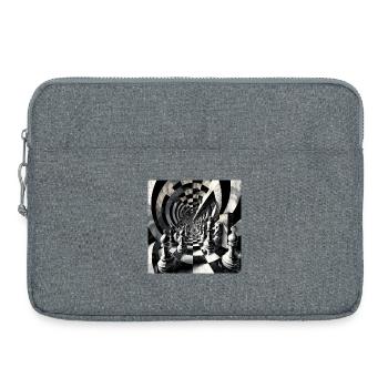 Spirale d’échecs en noir et blanc - Sacoche pour ordinateur portable 15 pouces - gris chiné - Devant