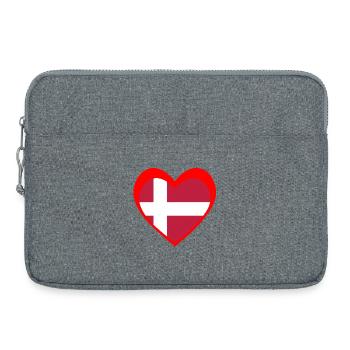 Danmark Hjerte – Kærlighed til Danmark - Laptop bag 15" - heather grey - Front