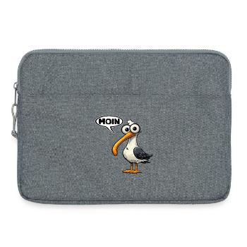 Moin Möwe Comic Miesmuschelartwuermchen  - Laptoptasche 15" - Grau meliert - Vorne