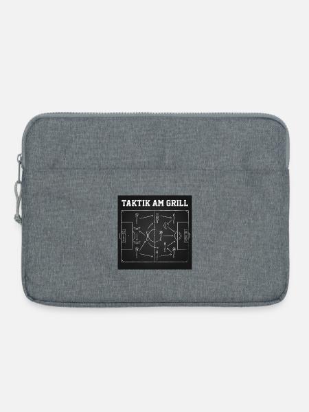 Taktik am Grill Spielplan - Laptoptasche 15" - Grau meliert
