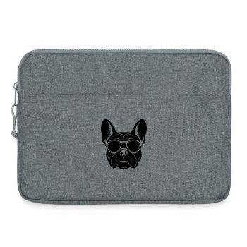 Französischer Bulldogge - Laptoptasche 15" - Grau meliert - Vorne