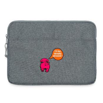 Lustiger Abschiedskollege Hund - Laptoptasche 15" - Grau meliert - Vorne