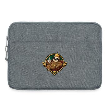 Königlicher Chiller-Sloth mit Kaffee - Laptoptasche 15" - Grau meliert - Vorne