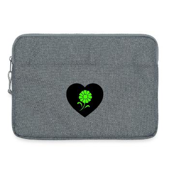Blumen - Laptoptasche 15" - Grau meliert - Vorne