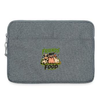 Friends not Food - Veggie/Vegan Animals Funny Motif - Laptop bag 15" - heather grey - Front