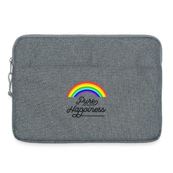 Citation Arc-en-ciel du Bonheur Pur Noir - Sacoche pour ordinateur portable 15 pouces - gris chiné - Devant