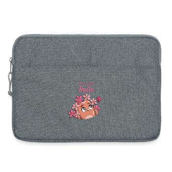 La vie est Belle - Sacoche pour ordinateur portable 15 pouces - gris chiné - Devant