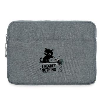  I Regret Nothing Lustige Schwarze Katze Stürzt - Laptoptasche 15" - Grau meliert - Vorne