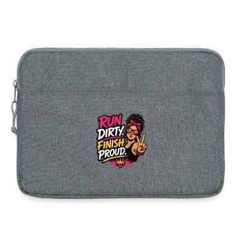 Run Dirty Finish Proud Runner Girl Design - Laptoptasche 15" - Grau meliert - Vorne