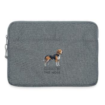 Beagle Low-Poly Art - Guided by the nose - Laptoptasche 15" - Grau meliert - Vorne