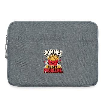 Frites au lieu de problèmes - Sacoche pour ordinateur portable 15 pouces - gris chiné - Devant
