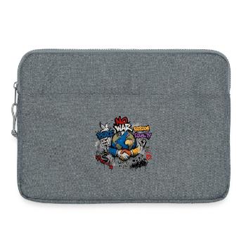 Weltfrieden Graffiti: Hände verbinden - Laptoptasche 15" - Grau meliert - Vorne