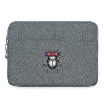 Scarabée avec couronne de fleurs - Sacoche pour ordinateur portable 15 pouces - gris chiné - Devant