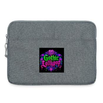 Cœur néon gothique d’Halloween - Sacoche pour ordinateur portable 15 pouces - gris chiné - Devant