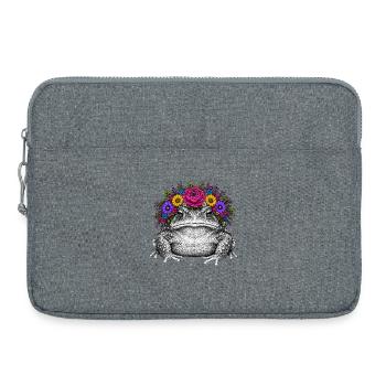 Toad with flower crown - Laptop bag 15" - heather grey - Front
