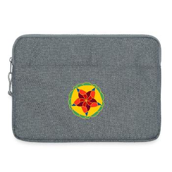 Geometrisch Helles Mandala - Laptoptasche 15" - Grau meliert - Vorne