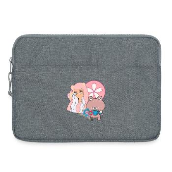 Kawaii Bär & Inklusive Teezeit - Laptoptasche 15" - Grau meliert - Vorne