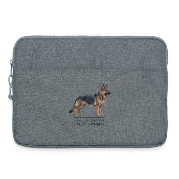 Berger allemand Low-Poly - Loyal, courageux, fidèle - Sacoche pour ordinateur portable 15 pouces - gris chiné - Devant