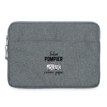 Futur pompier comme papa Cadeau Garçon et Bébé - Sacoche pour ordinateur portable 15 pouces - gris chiné - Devant