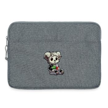 Kleiner Koala im Hoodie mit Becher - Laptoptasche 15" - Grau meliert - Vorne