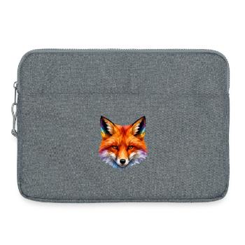 Farbiger Polygonfuchs Kopf - Laptoptasche 15" - Grau meliert - Vorne