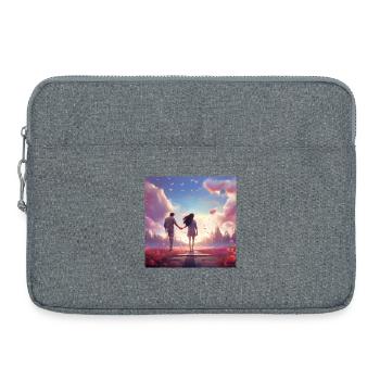 Chemin du soir de l’amour - Sacoche pour ordinateur portable 15 pouces - gris chiné - Devant