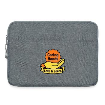 Logo des Mains Attentionnées du blason de Kita - Sacoche pour ordinateur portable 15 pouces - gris chiné - Devant