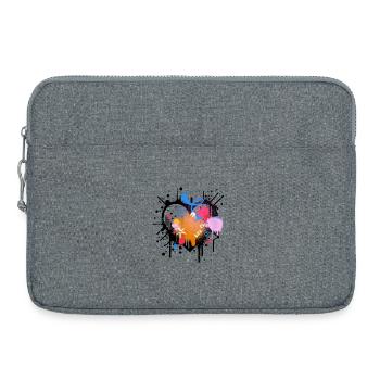 Lebenslust Graffiti Farbenspiel - Laptoptasche 15" - Grau meliert - Vorne