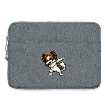 Dabbing Schmetterlingshund - Laptoptasche 15" - Grau meliert - Vorne