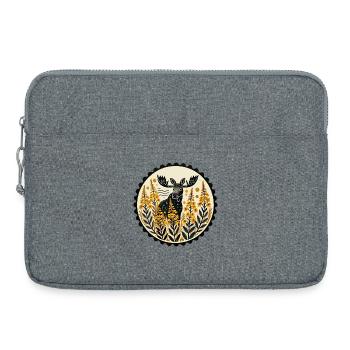 Harvest Moose in Golden Meadow - Laptop bag 15" - heather grey - Front