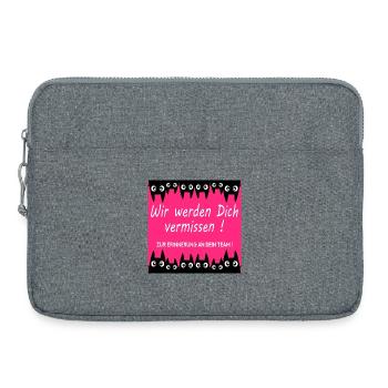Adieu chats collègues - Sacoche pour ordinateur portable 15 pouces - gris chiné - Devant