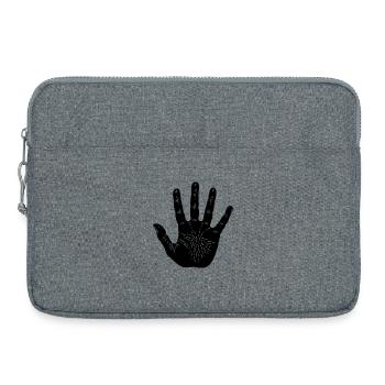 Empreinte de main - Sacoche pour ordinateur portable 15 pouces - gris chiné - Devant