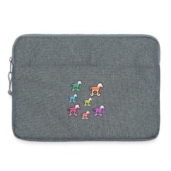 Chevaux - Sacoche pour ordinateur portable 15 pouces - gris chiné - Devant