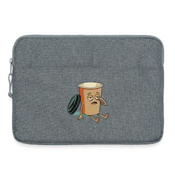 Exhausted Coffee Cup Figure - Laptop bag 15" - heather grey - Front