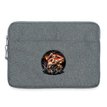 Rot-Weiß-Koi-Karpfen-Sonnenuntergangsdesign - Laptoptasche 15" - Grau meliert - Vorne